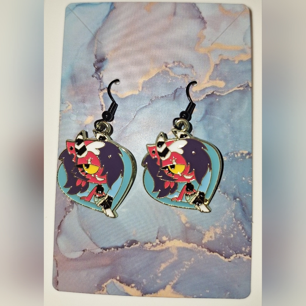 Helluva Boss Earrings Handmade Hypoallergenic Heart Shape‎ Dangle Sally Mae